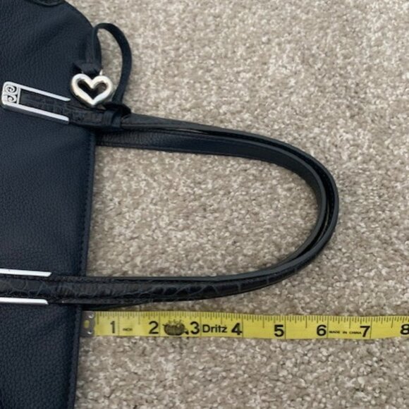 NWOT Brighton Raven Soft Satchel Pebbled Leather Crossbody Bag Heart Charm - Picture 7 of 16